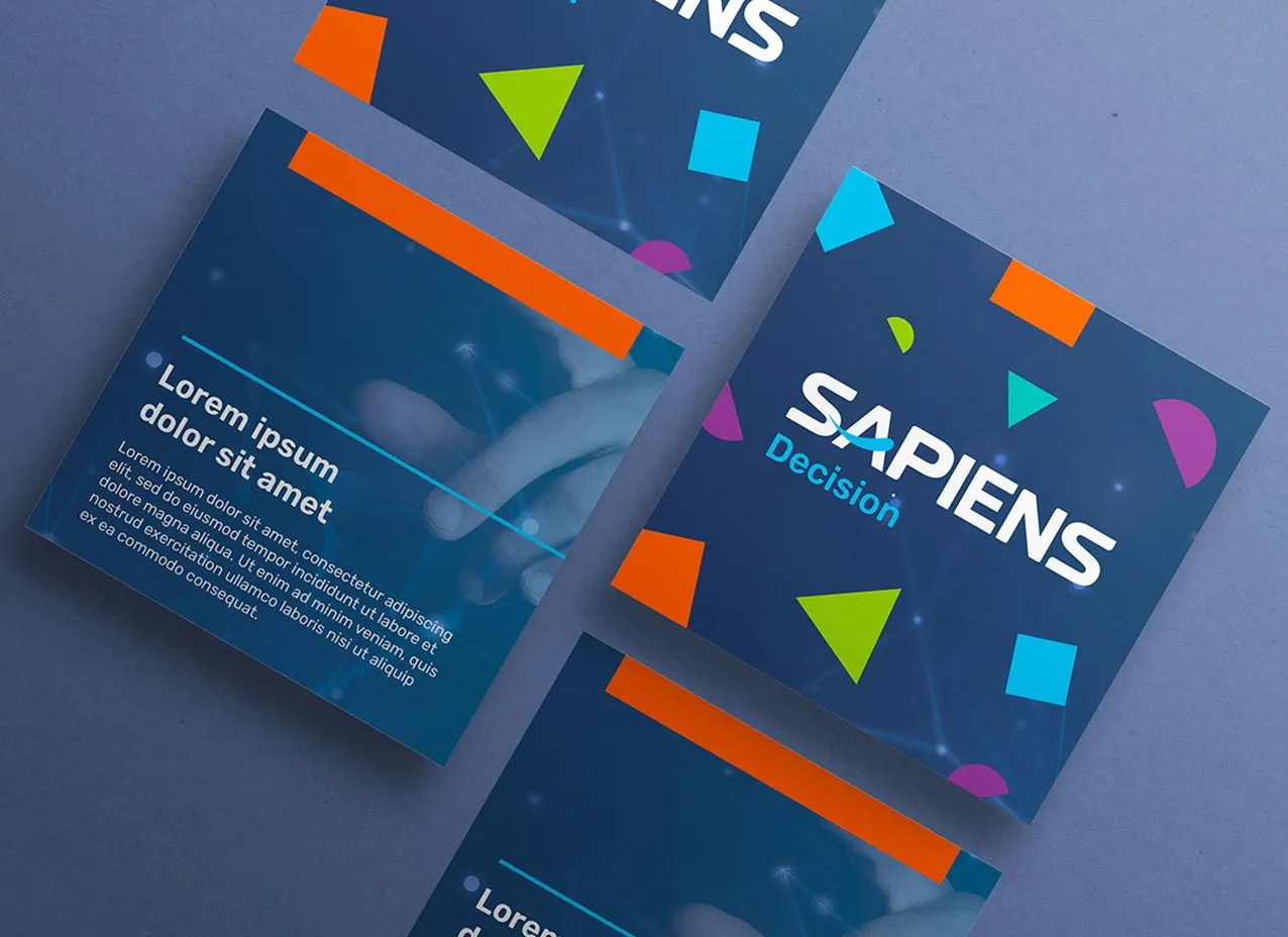 Business collateral design created for Sapiens, a Designity client.