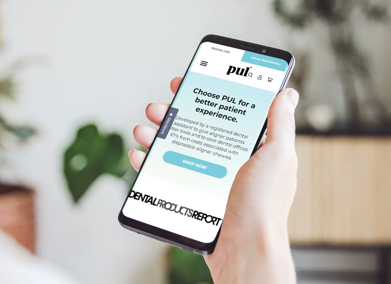 Web design created for PUL, a dental brand.