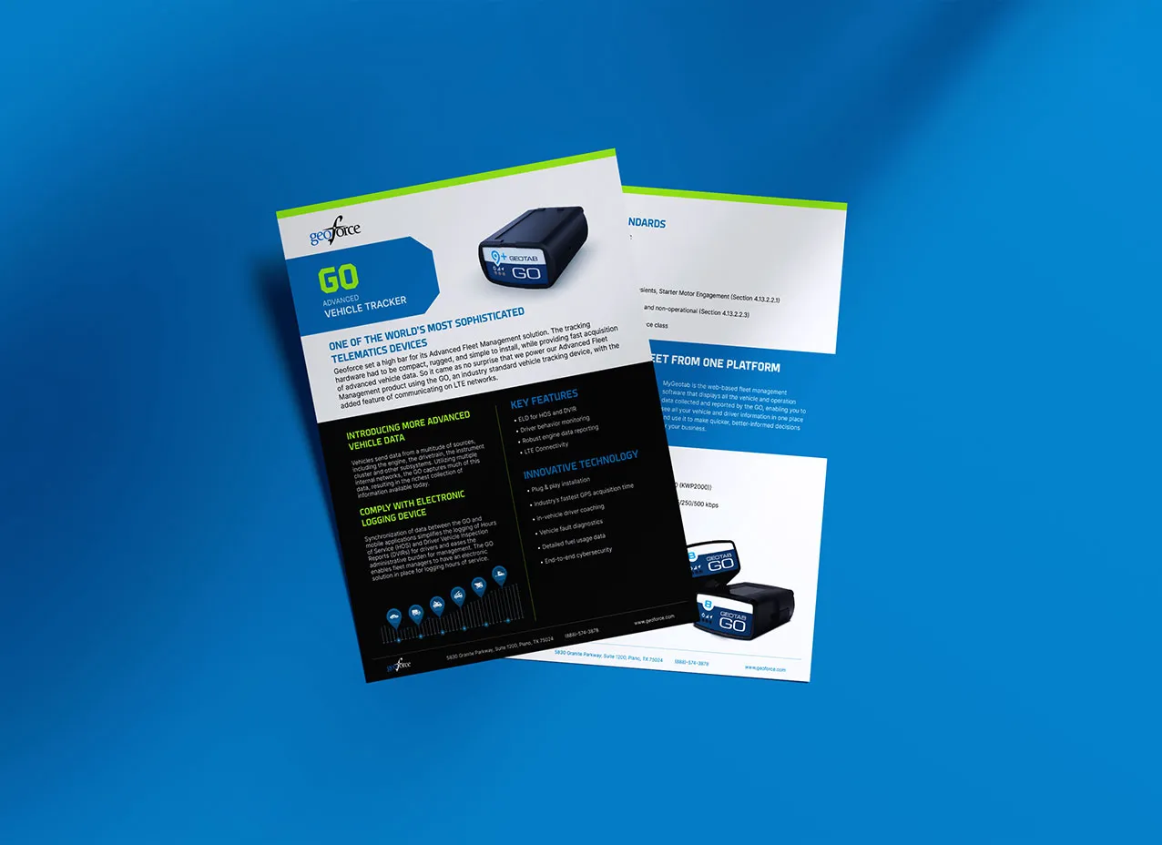 Spec sheets created for Geoforce, a Designity client.
