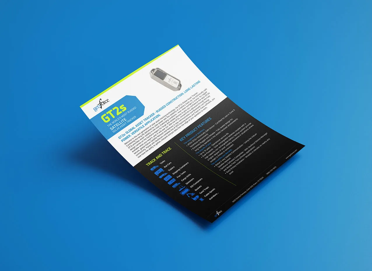 Spec sheets created for Geoforce, a Designity client.