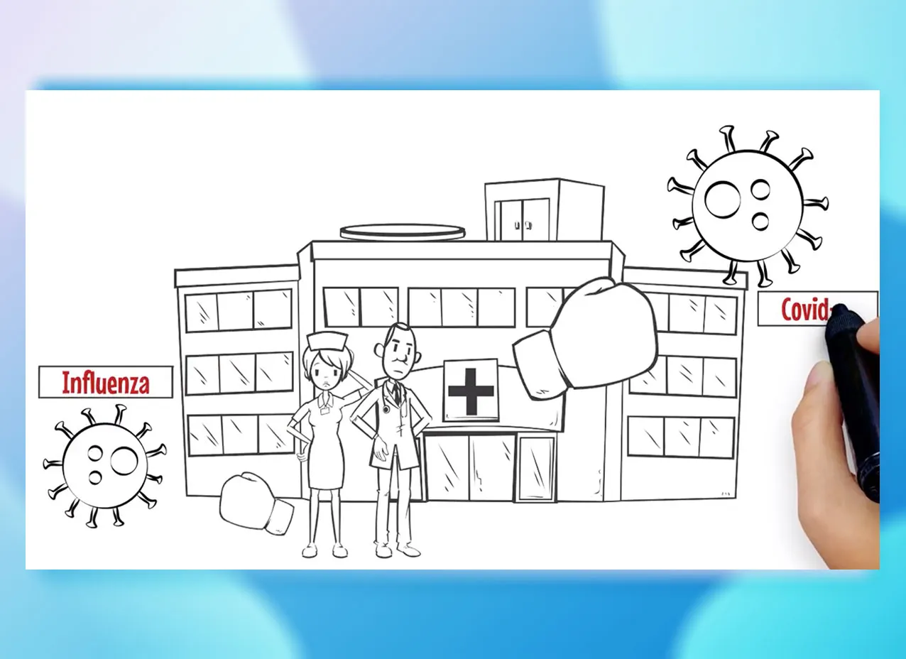 Frame from a motion graphic video project for Sofy.