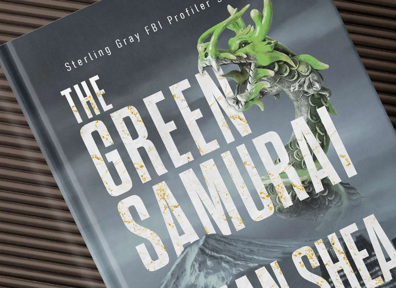 Book cover design created for The Green Samurai, 4th installment of the Sterling Grey series.