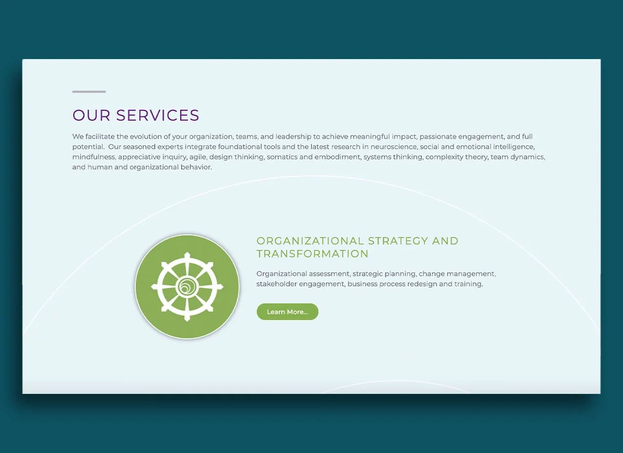 Web design project for Evolve.