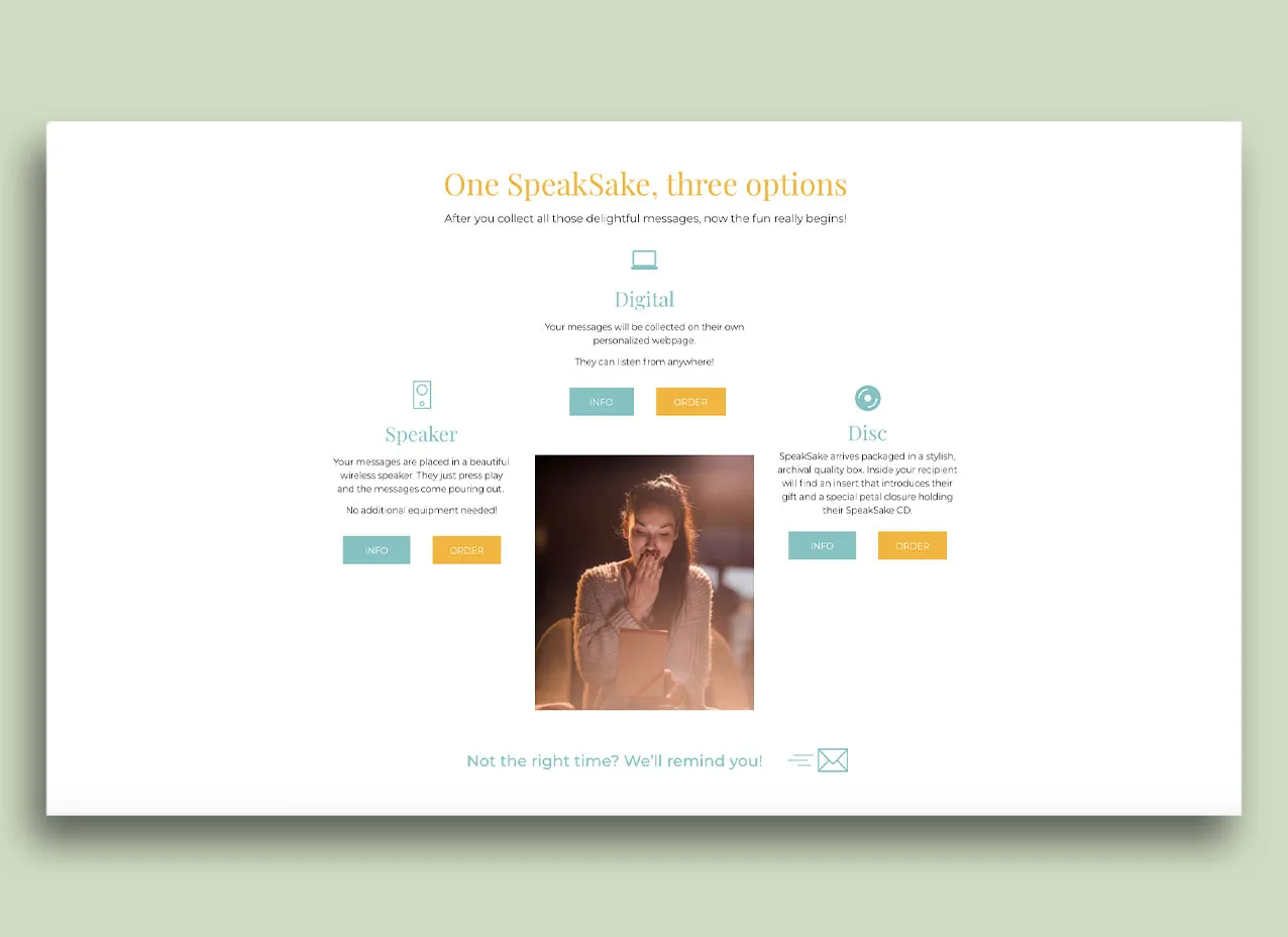 eCommerce web design created for Speaksake.