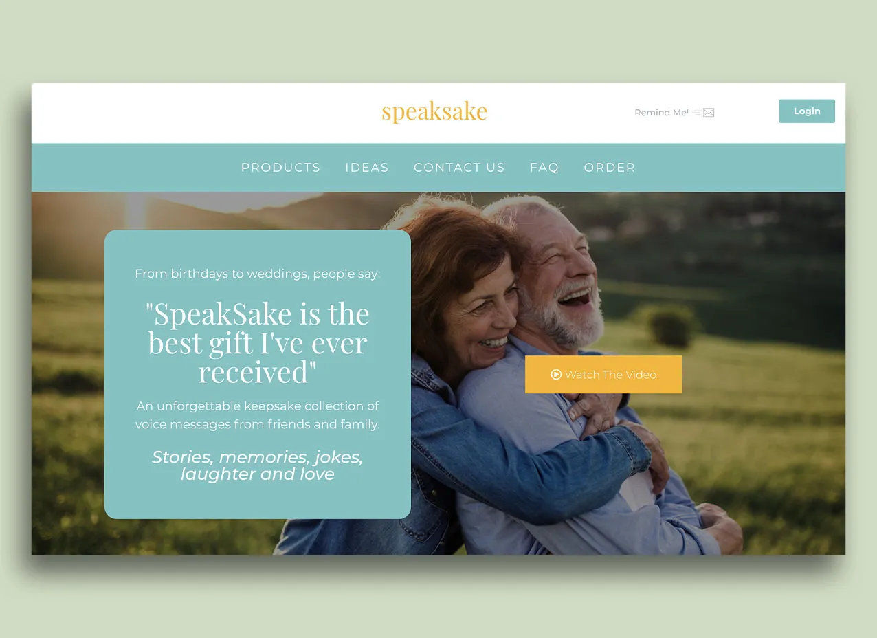 Web design and coding for Speaksake.