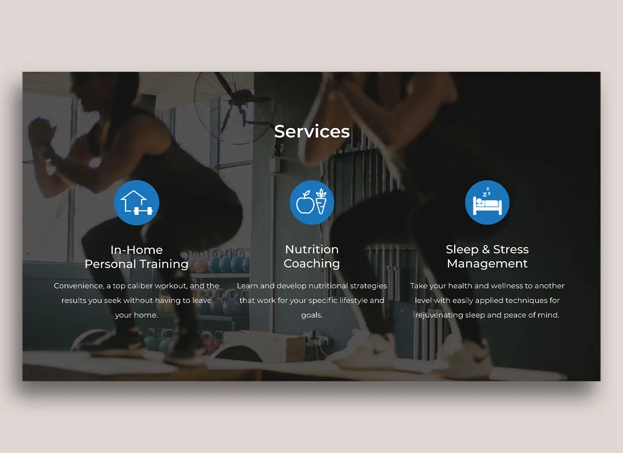 Web design created for Scott Klasen, a fitness and wellness brand.