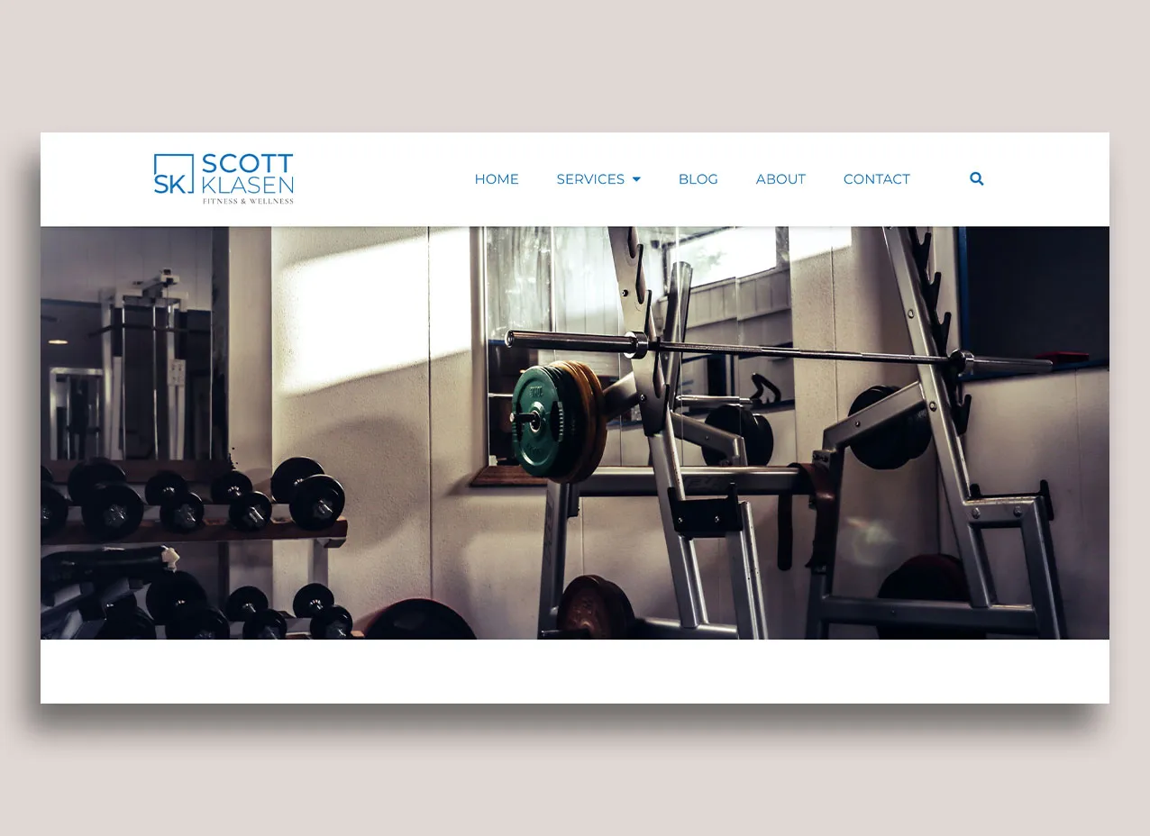 Web design created for Scott Klasen, a fitness and wellness brand.