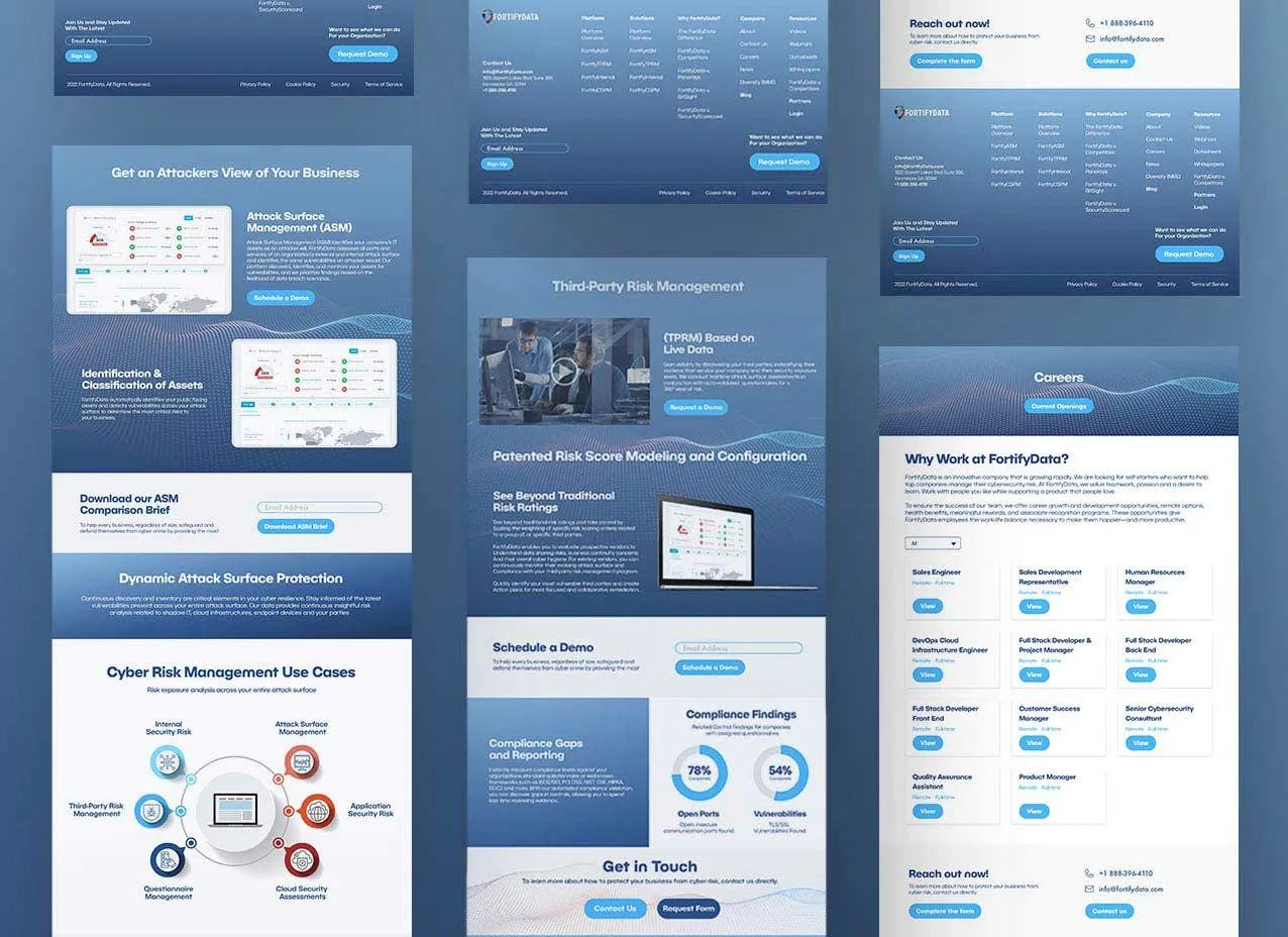 Website redesign for Fortify Data, a cybersecurity company.
