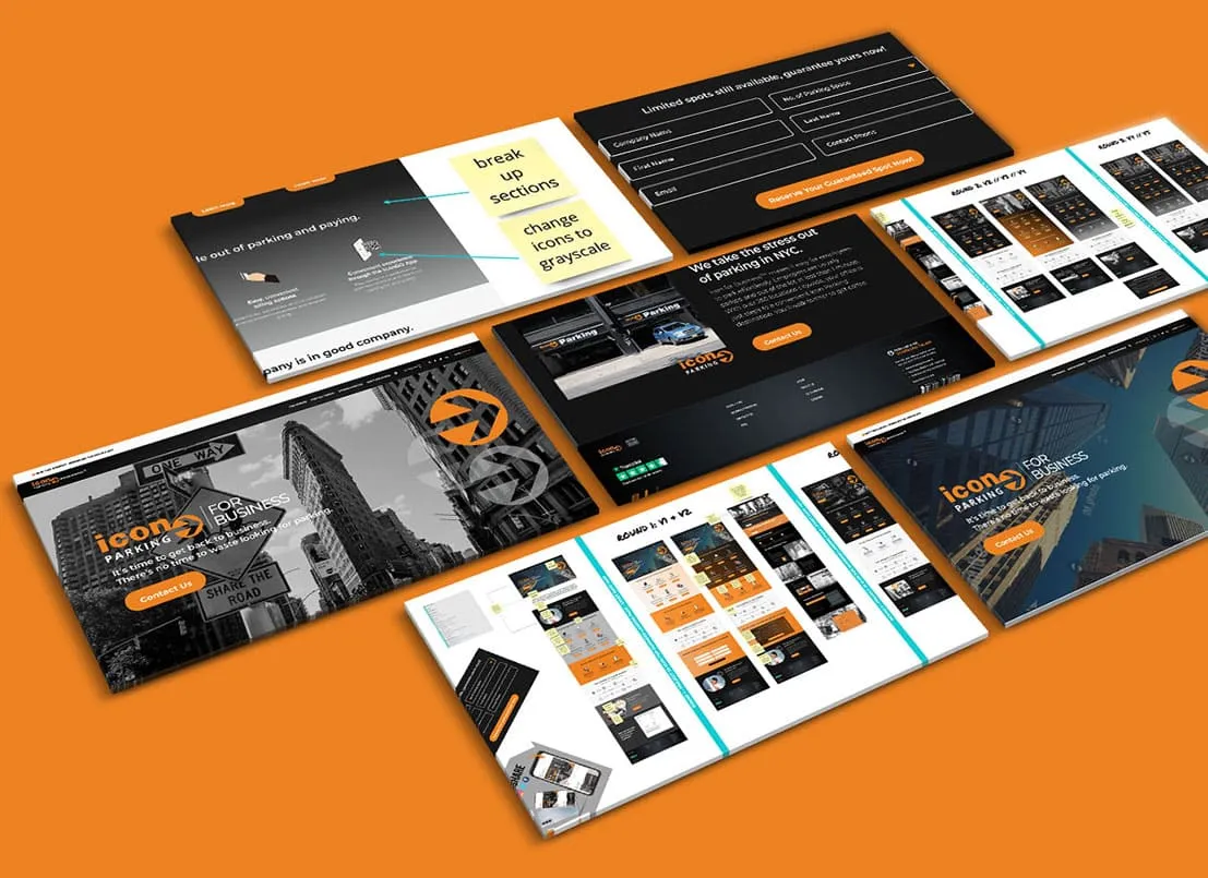 See the mockup of the landing page project for Icon Parking that Designity worked on. 