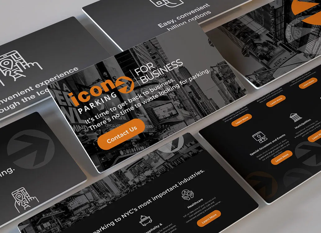 See Designity's landing page mock up for Icon Parking.