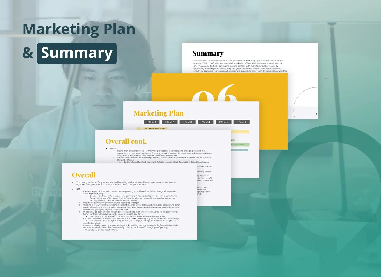 Hello Interview Marketing Audit & Strategy by Designity with marketing plan and summary.