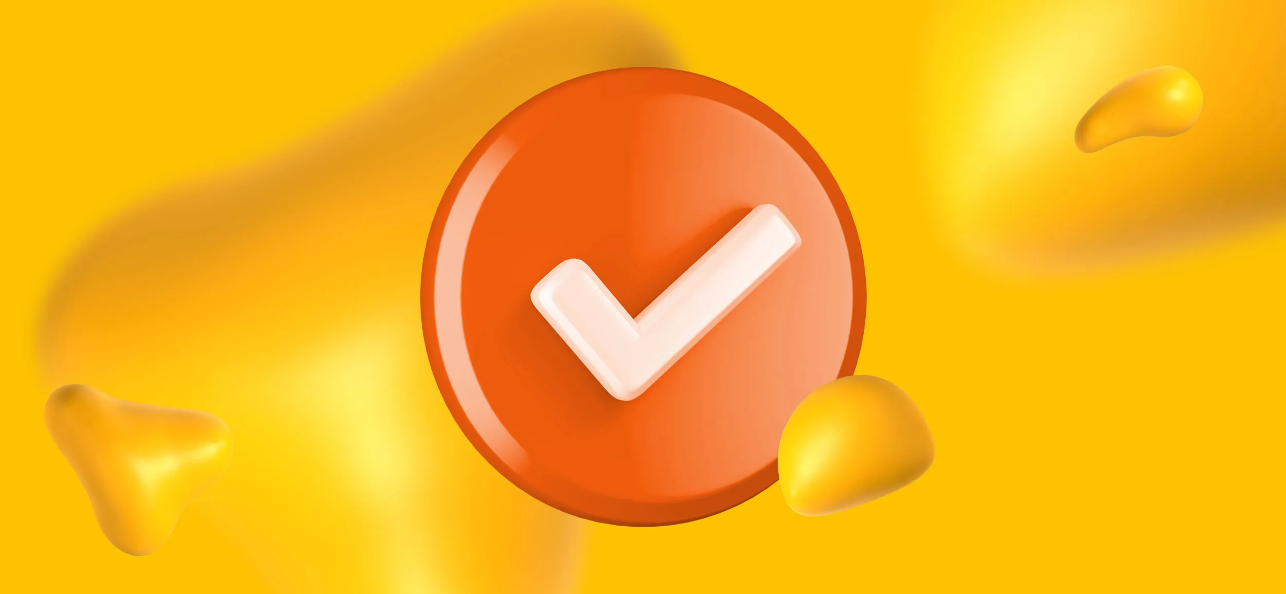 A big orange checkmark.