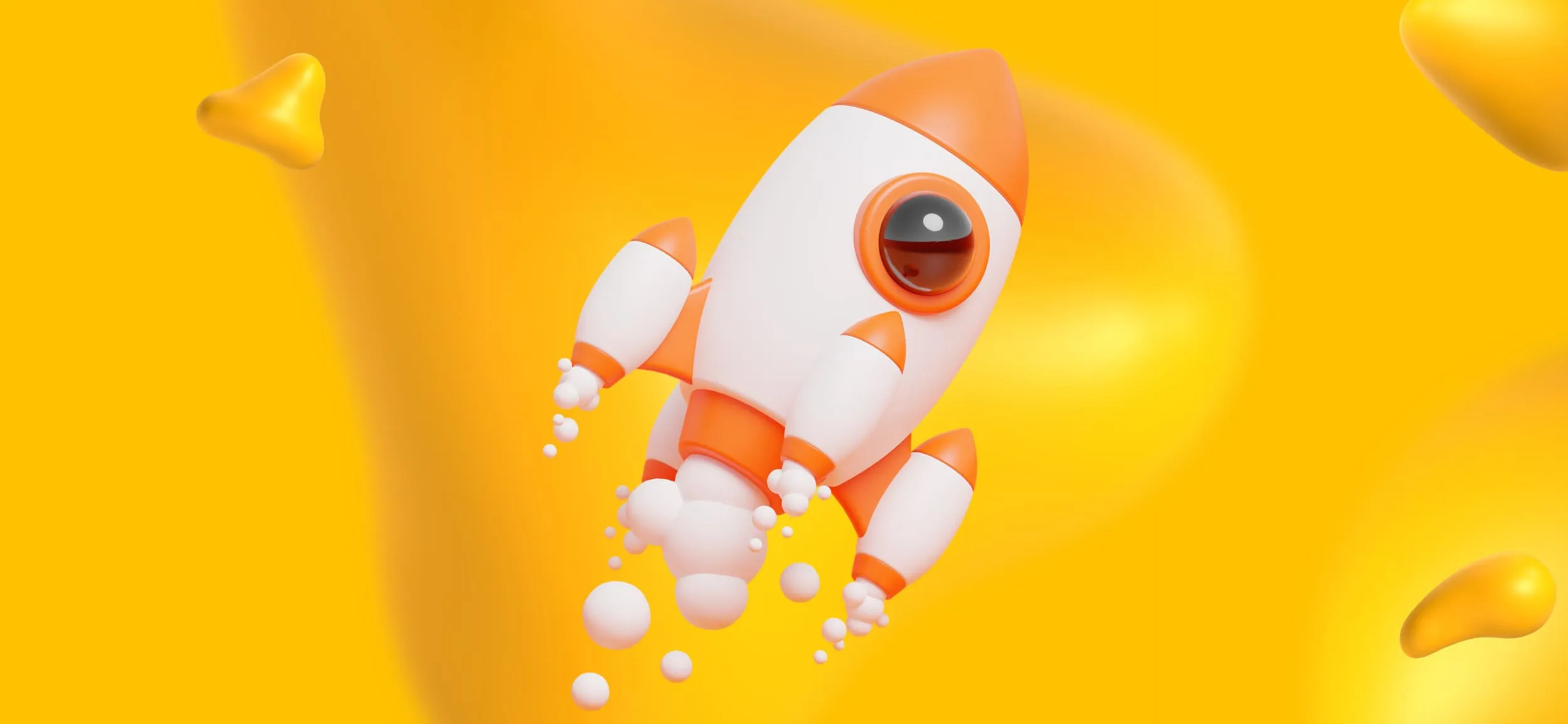 A rocket blasting off. A good brand designer can help you accelerate your brand development.