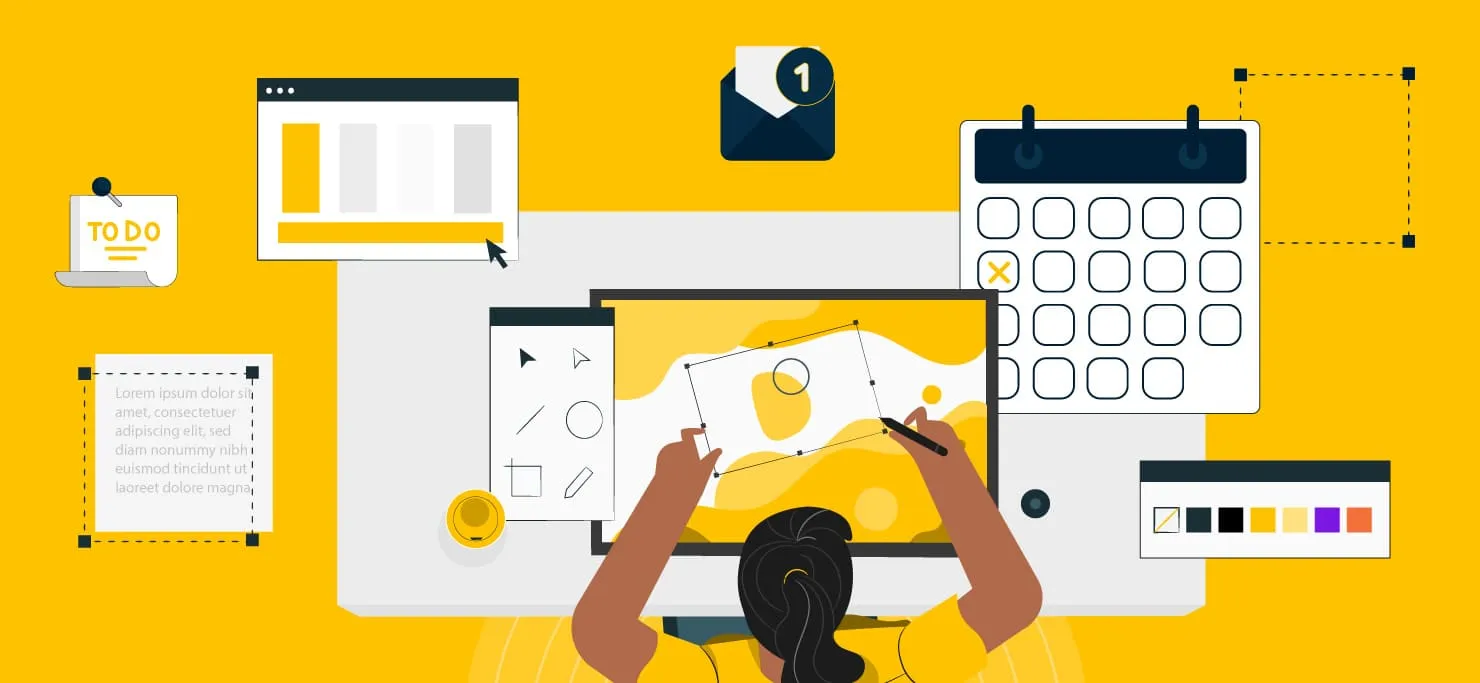 A creative working on a variety of design projects.