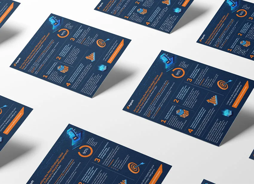 Agiloft infographics with graphics and icons. 