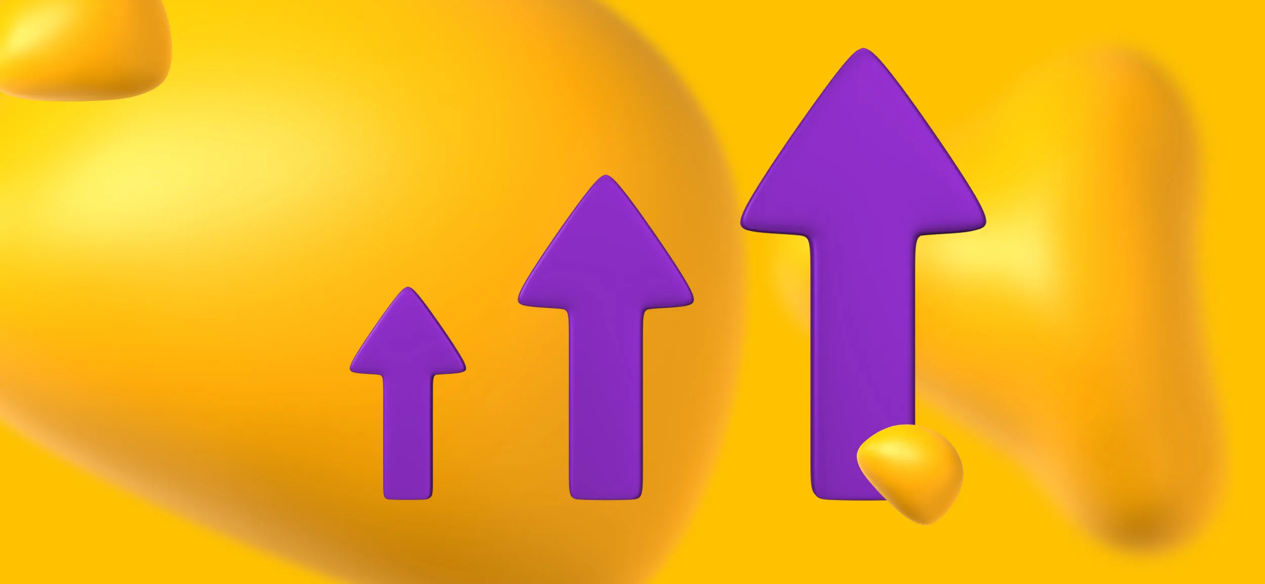 3 arrows in a row, each larger than the one before it.