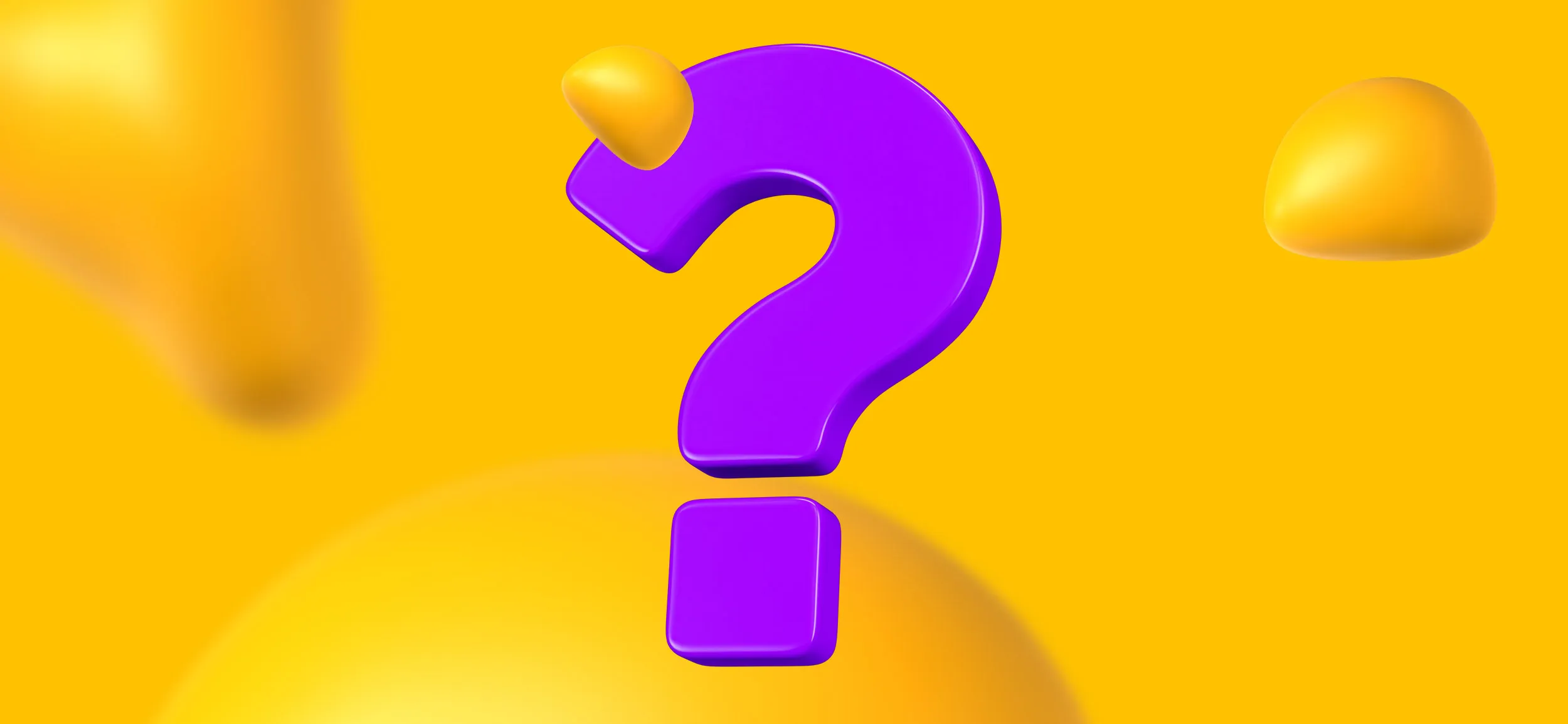 A big, purple question mark.