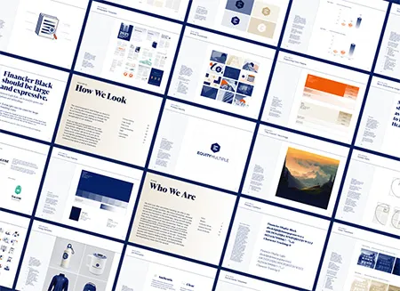 Designity created a brand book for Equity Multiple to showcase a consistent design language across various platforms.