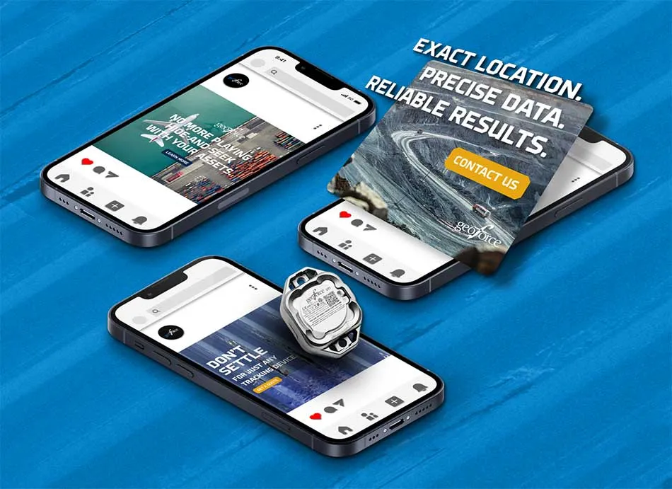 Social media ads mock up created for Geoforce.