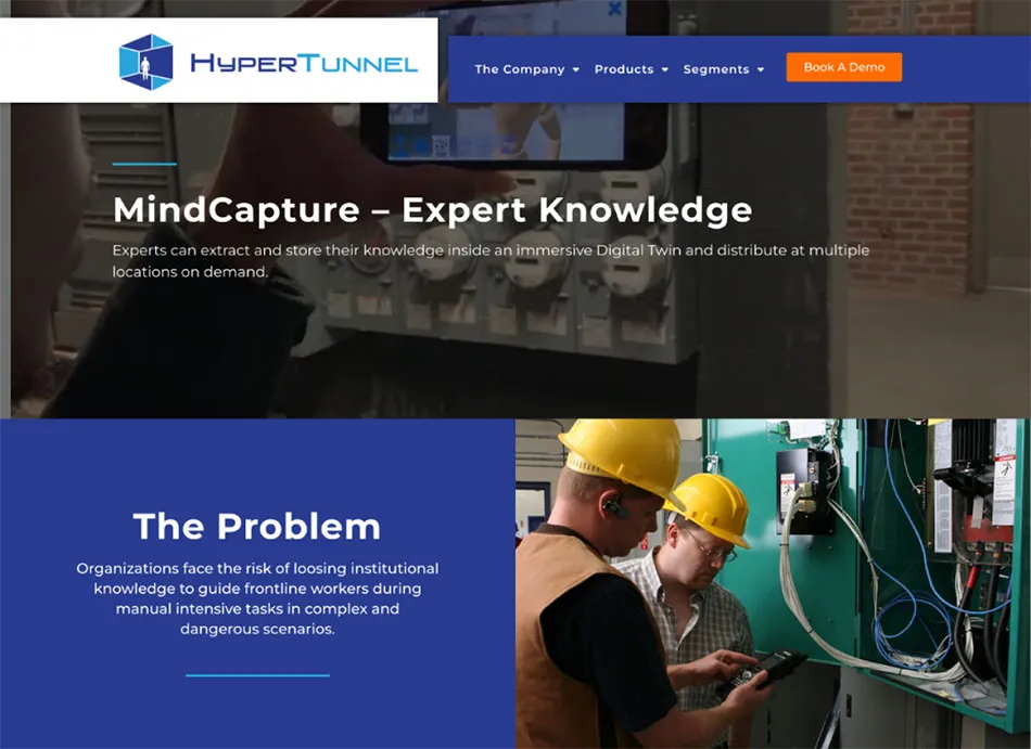 New homepage design created for HyperTunnel.