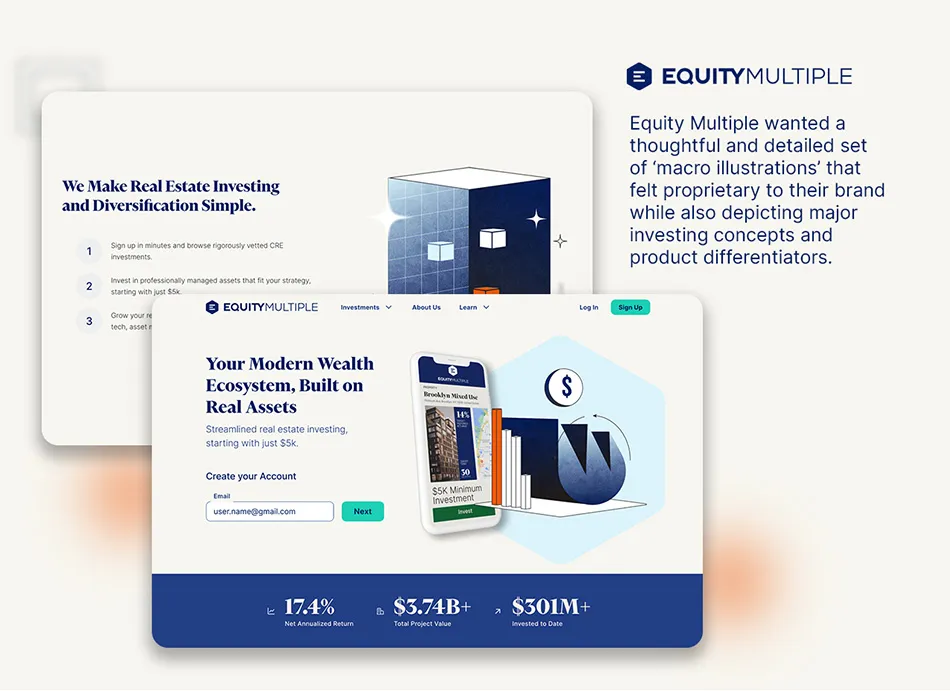 Macro illustration design created for EquityMultiple.