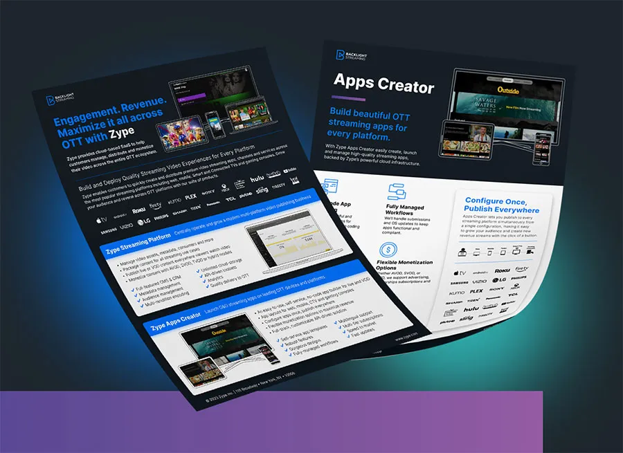 Marketing Collateral for Backlight Streaming