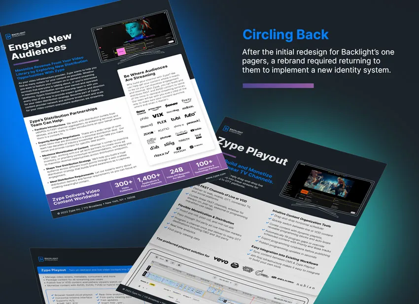 Product sheet design for Backlight Streaming.