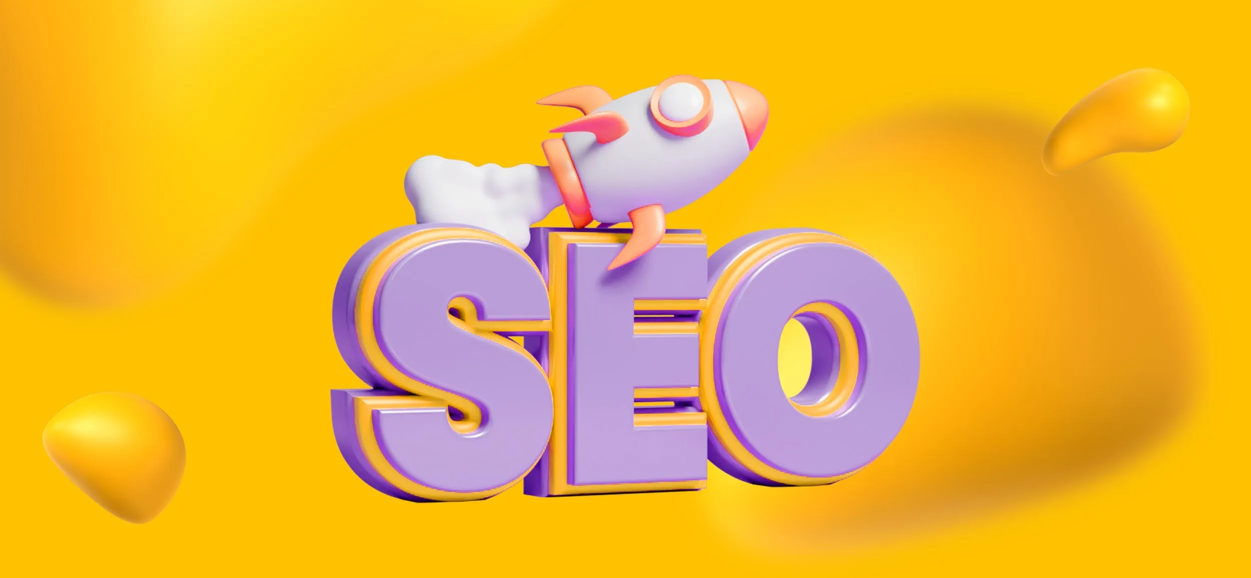 A rocket on top of the word, "SEO!"