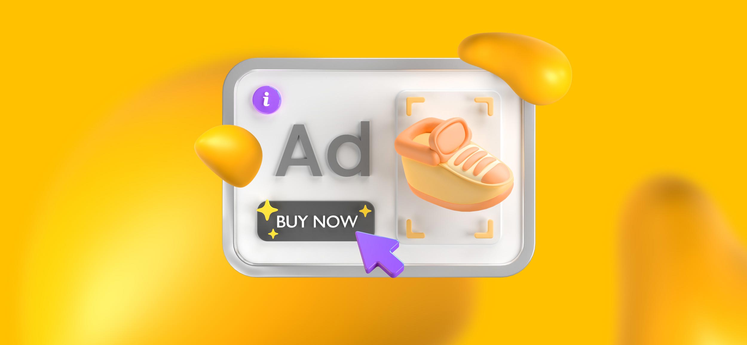 A 3D illustration of a YouTube ad, featuring a shoe. How to craft compelling YouTube ads.