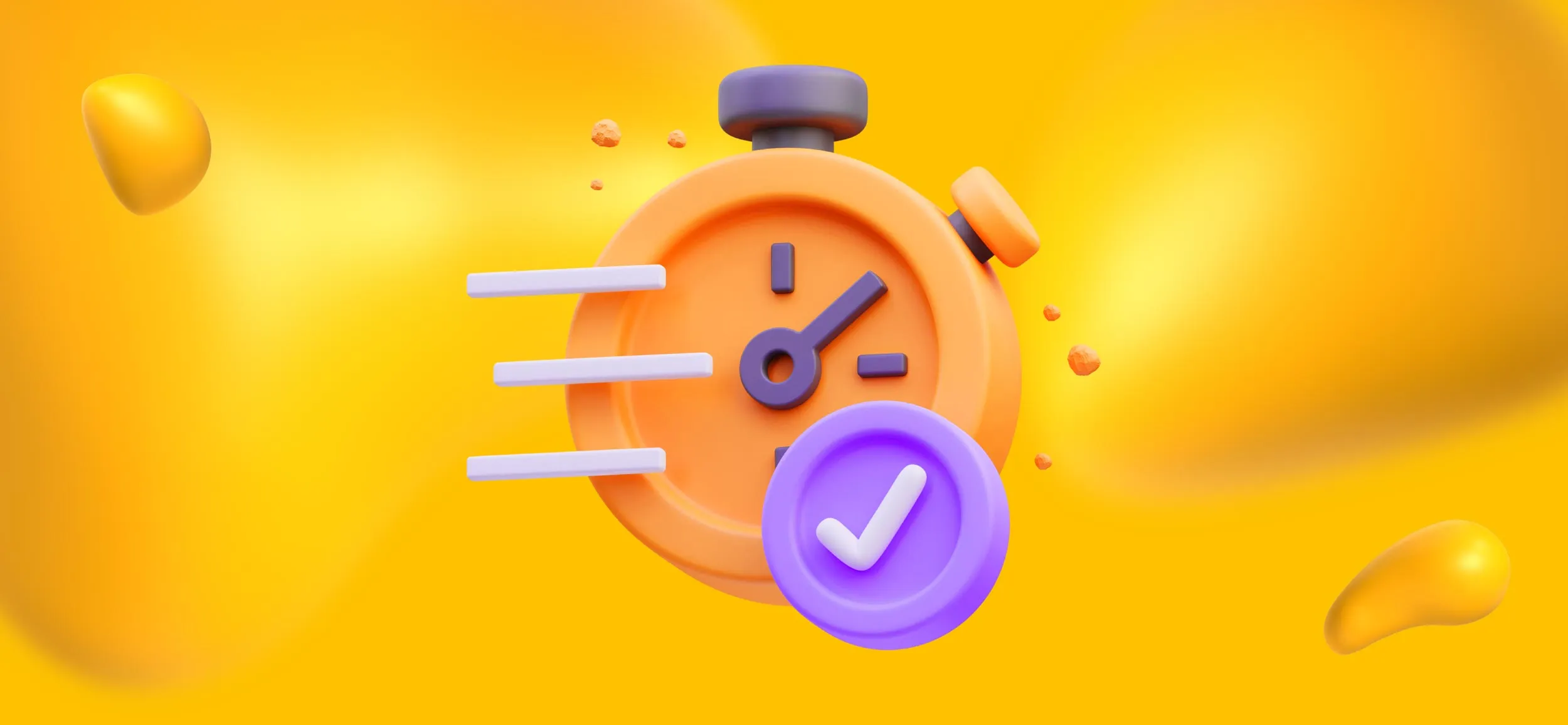 A clock speeding by, for fast turnaround times.