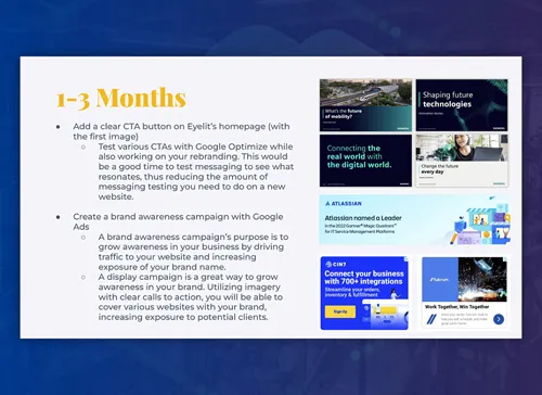 Marketing audit presentation created for Eyelit, a software company.