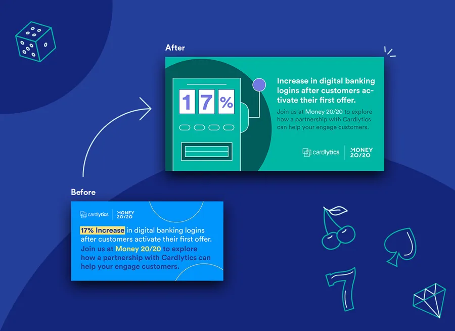 Social media ad design for Cardlytics, a Designity client.