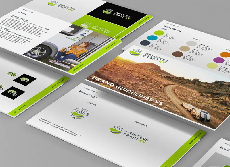 Brand guidelines created for Princess Craft RV, a Designity client.