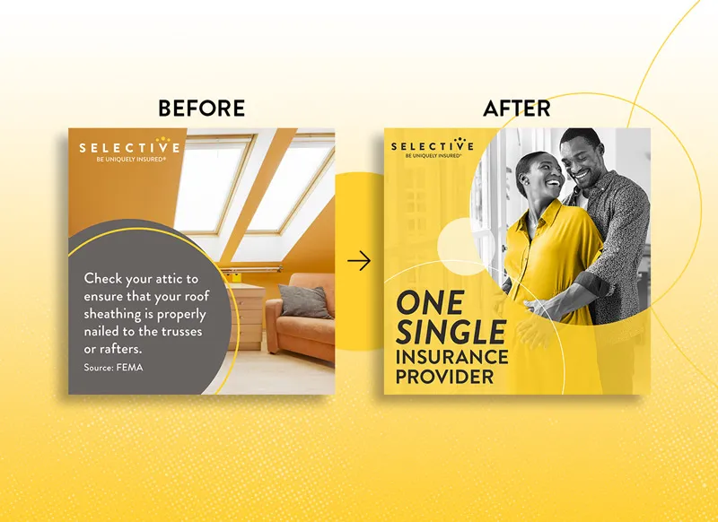 Social media ads created for Selective Insurance.