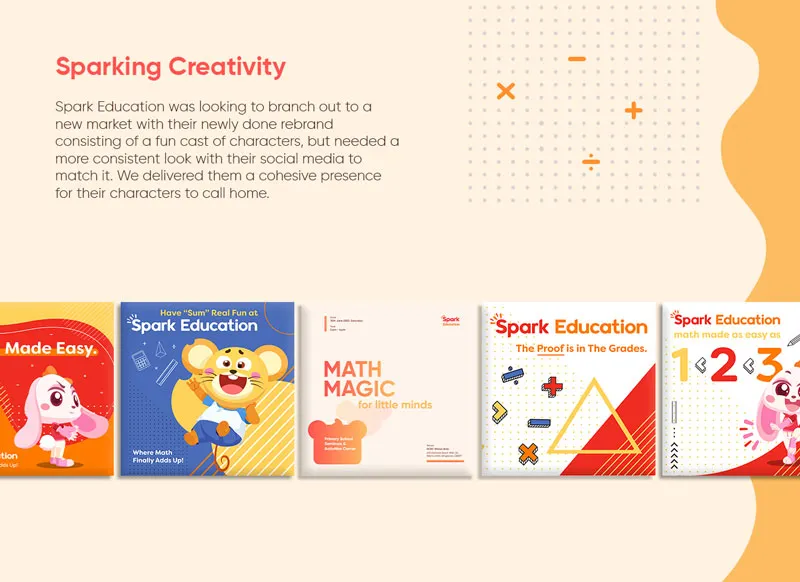 Social media asset design created for Spark Education, a Designity client.