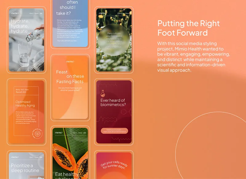 Social media styling for Mimio Health, a Designity client.