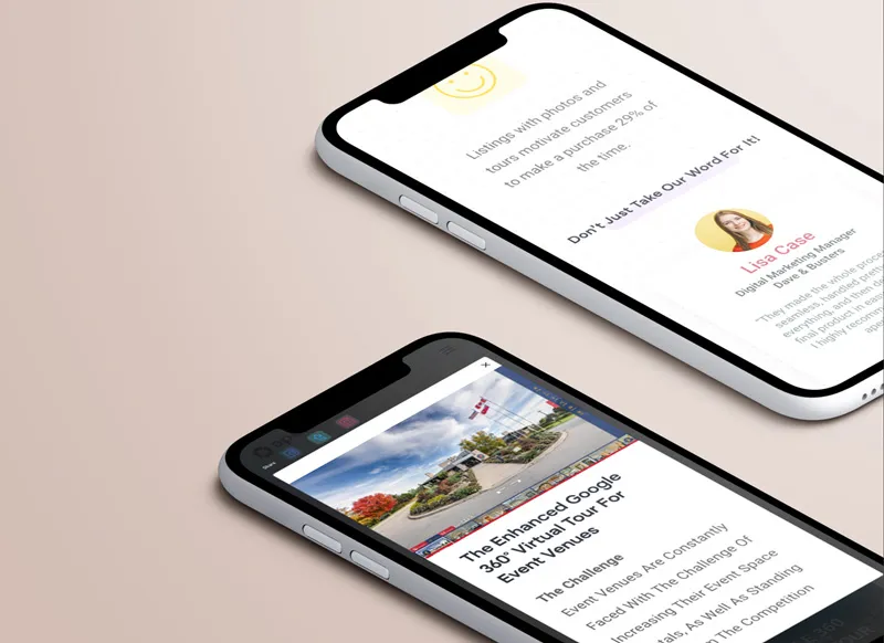 Mockup of web design created for Aperi Media.