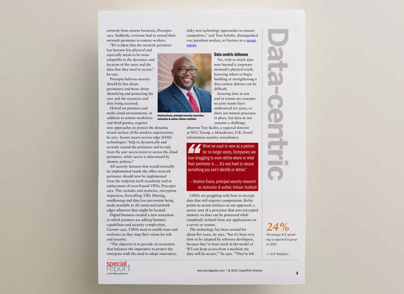 Magazine layout and design created for SC Magazines.