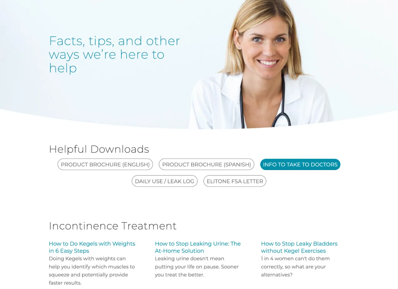 Screenshot from an eCommerce web design created for Elitone, a Designity client.
