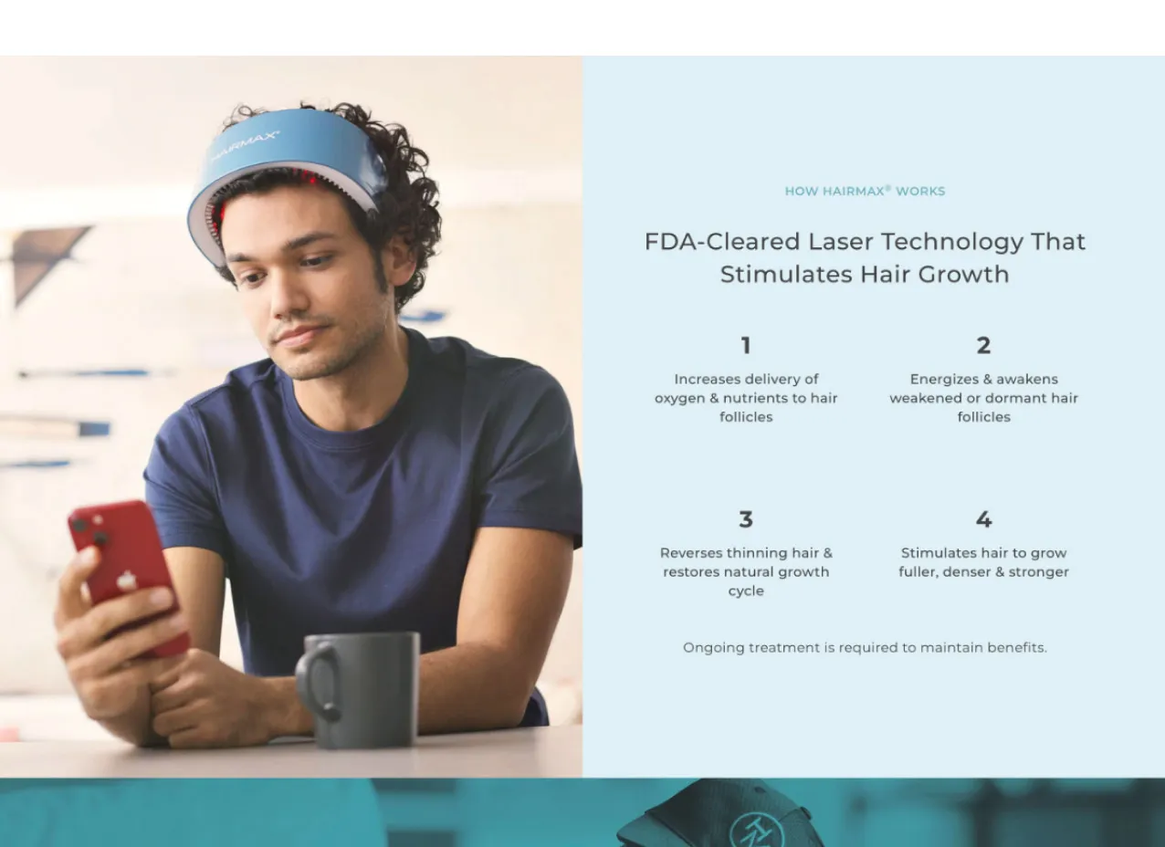 Web design created for Hairmax, a Designity client.