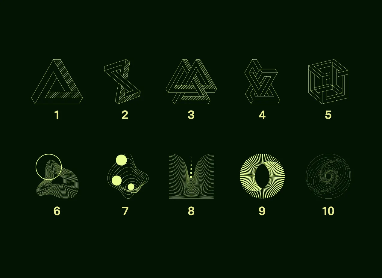 Geometric graphic design and custom illustrations for Mezmo.