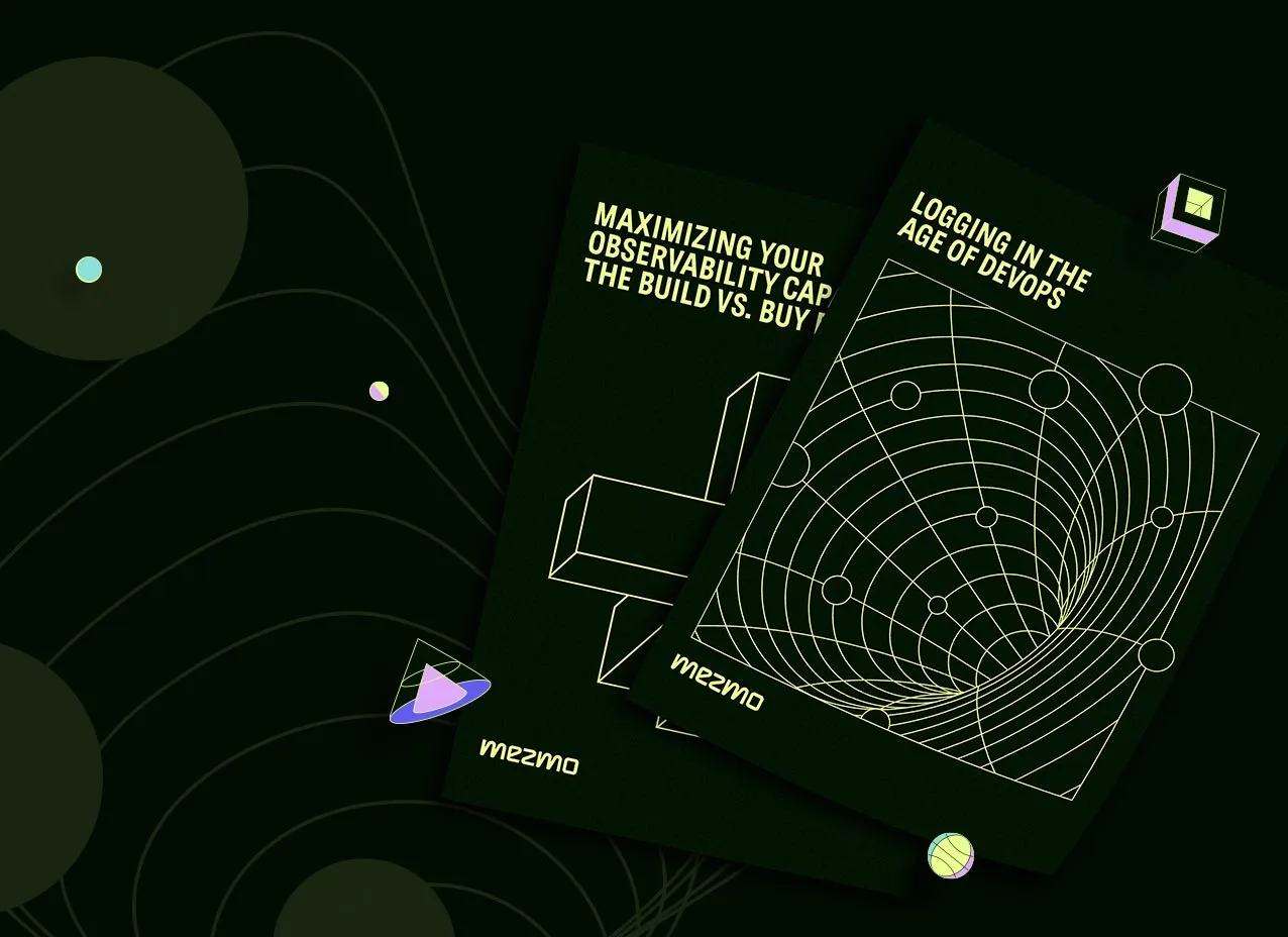 Geometric graphic design and custom illustrations for Mezmo.