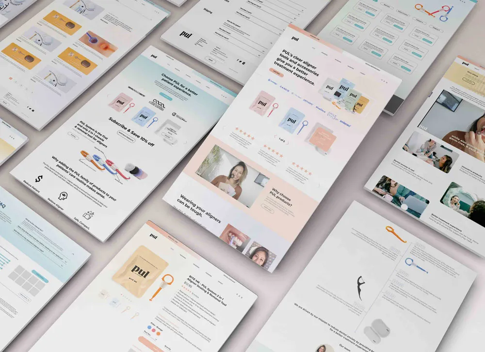 Web design created for PUL, a dental brand.