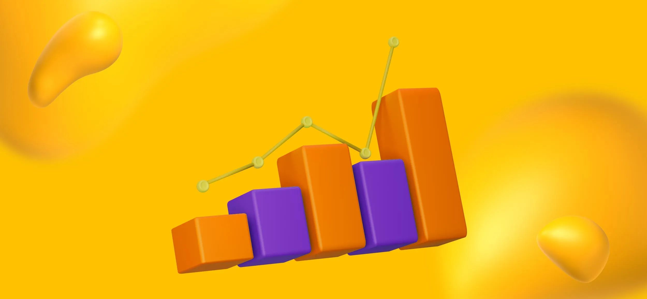 A bar graph trending upwards, for analytics and reporting tools for your social media management.