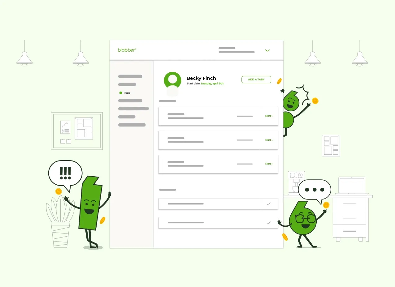 Blabber Logo & Branding by Designity with mascot designs put into action.