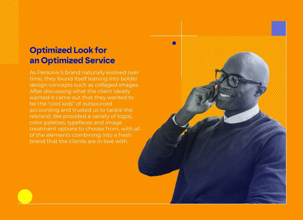 Personiv Logo & Branding by Designity with summary of the rebrand process.