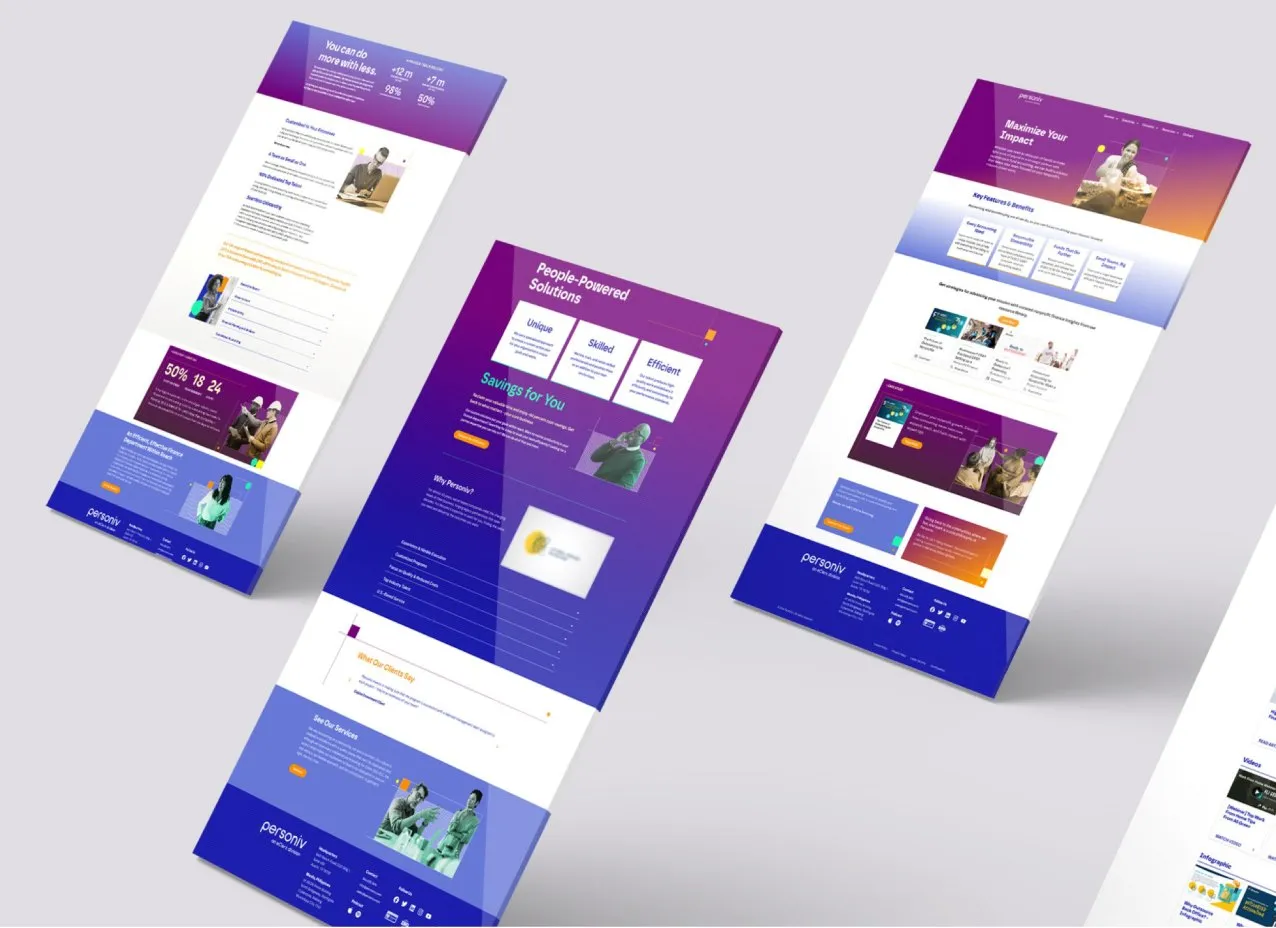 Personiv Logo & Branding by Designity and preview of the web page designs.