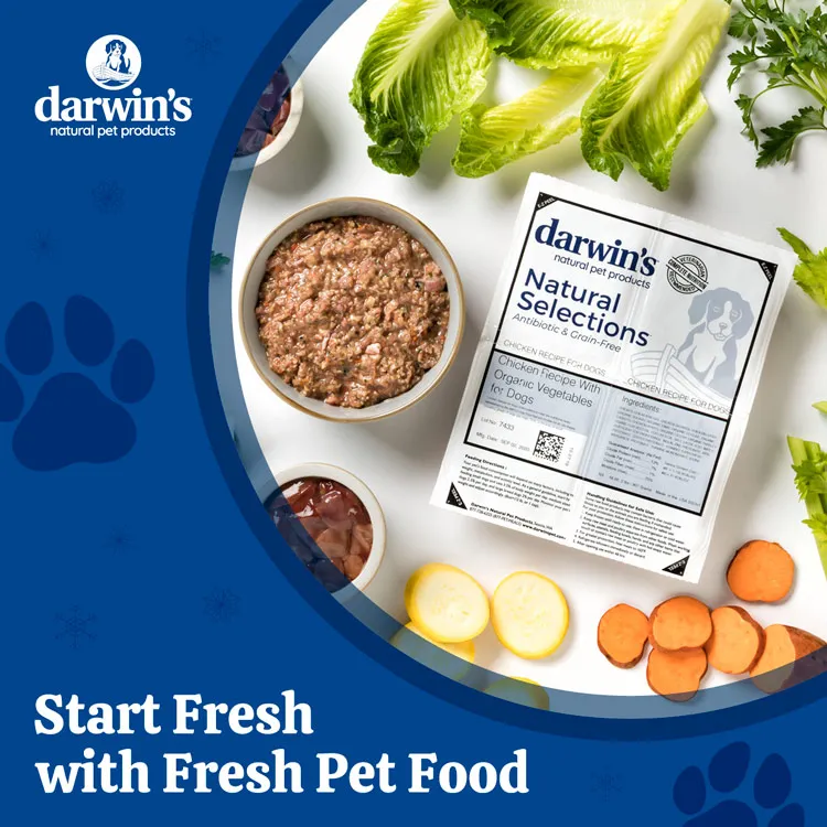 Darwin's Natural Pet Product ad graphics.