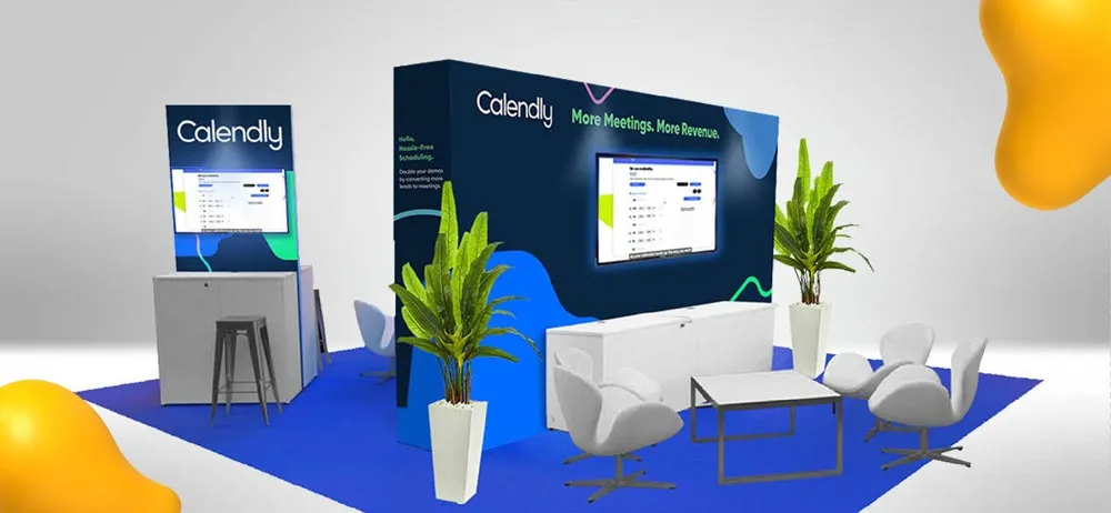 Calendy trade show booth design.