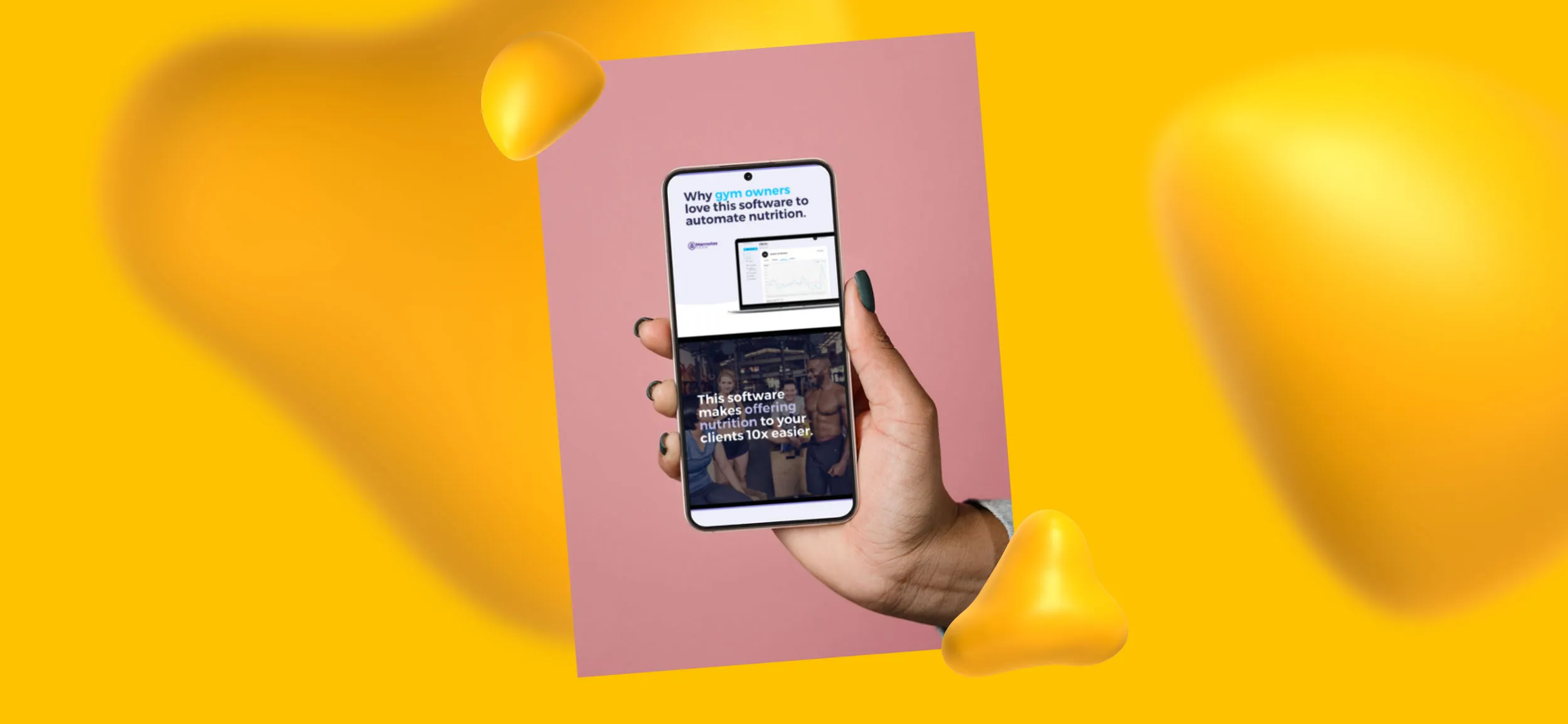 Mockup of social media ad design for Macrostax.